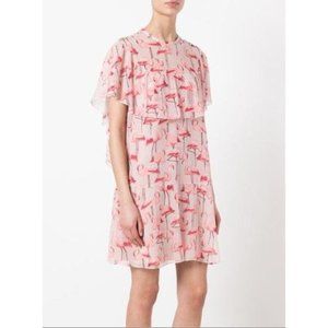 Red Valentino Flamingo Silk Dress in Pink Size *6/8 Chemise Lining in Pink